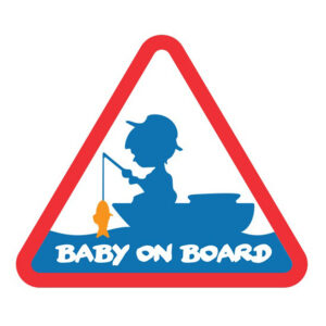 STICKER DELPHIN BABY ON BOARD 10X8.7CM