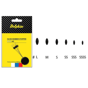 STOPPER SILICON DELPHIN OLIVE RUBBER 9BUC